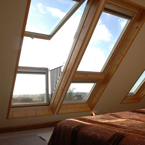 Velux window in loft conversion bedroom